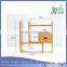 Mobile rotating design desk organizer Bamboo office Desk Organizer book rack with drawers