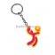 cute design silicone rubber fur key chain