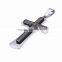 Fashion Design Charm Ornament Titanium Steel Silver Black Anime Painted Bible Character Cross Pendant Chain Necklaces For Easter