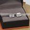 New coming big artificial diamonds silver stainless steel square earrings