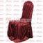 Polyester striped shining satin banquet wedding chair cover