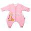 100% Cotton Anti Kicking Infant Child Foot Sleeping Bag Thick Filling for Autumn and Winter Pink Style