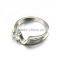Factory Hot Selling Polished Silver Stainless Steel Crystal Love Crystal Ring Jewelry for Women