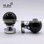 Polished Chrome Finish Black Enamel Door Set Glass Door Knobs
