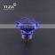 1 1/3 Inch Polished Chrome Dark Blue Cabinet Glass Knobs