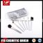 7-piece promotional silver cosmetic brush set with silver bag