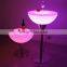 high LED cocktail table for wedding led illuminated furniture bar table