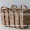 Rectangle Water Hyacinth Basket With Handles