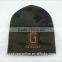 Custom camo printing knitted hats with 3d embroidery winter hat