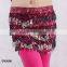Tribal printed crochet beaded belly dancing hip belt belly dance coin belt belly dance hip scarf