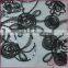 Black lace ribbon coiling embroidery design mesh, elegant sequin fabric for dress