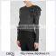 Wholesale Women Apparel Ruffled Trim Ribbed Trims Charcoal Jersey Jumper(DQE0367T)