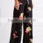 Wholesale Women Apparel Multicolor High-rise Printed Silk-crepe Wide-leg Pants(DQE0393P)