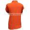 Summer ladies fashion new model short sleeve placket hidden loose fit plain dyed orange sweet shirts