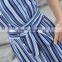 Maxnegio beach wear striped maxi gril casual dress