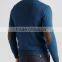 High Quality 12GG casual men's v-neck 100% cashmere sweater with elbow patches (BKNM10)
