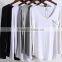 2017 V neck 4 colors one pocket blank plain ladies long sleeve t shirt