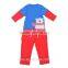 2017 Newborn Baby Boy Unique Applique Long Sleeve T-shirt With Red Pant