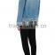 New fashion design light blue denim jacket washed ripped jeans