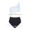 Sexy Women's One Shoulder Swimwear Asymmetrical Detail One Piece Swimsuit