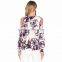 B22622A Europe Ladies fashion printting Strapless T-shirt blouse
