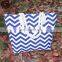 Popular Monogrammed Bag Chevron Canvas Beach Bag With White Rope