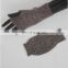 Beautiful Girl Fur Ball Warm Knitting Fingerless Gloves