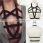 Womens Black Elastic Body Harness Bandage Bra Top Cross Crop Straps Lingerie