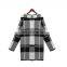 2016 Wholesale Knitwear Manufacturer Grey & White Winter Womens Sweater Coat