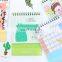 Custom small size tear off calendar with wire binding in high quality cheap price