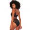2019 New Black Fishnet Mesh High Waist Shoulder Strap Bikini Sexy Swimwear