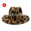 Aliexpress amazon hot selling dairy pattern wide brim wool felt hat fashion cow print fedora hats