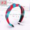 5colors Wholesale woman Knitted Rhombus Vintage Cross Hair Bands Winter Women Knot Plastic Hairbands Headbands For Women
