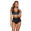 High Quality Custom Beach Cover ups Halter Strap Two Piece lace Swimwear Bikini