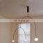 Minimalist Lines Chandelier Retro Black Iron Light Fixtures Pendant Lamp