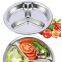 Stainless Steel Round Divided Dinner Plate 3 sections