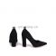 Elegant suede design medium block high heel pumps court shoe pointed toe sandals shoes ladies other colors option are available