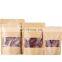 1kg 500g White Stand Up Kraft Paper  Foil Ziplock Bags With Clear Plastic Window Pouches For Storage Dried Food Coffee