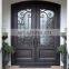 House decorative eyebrow top double entry rod wrought iron door