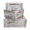 Decorative storage wooden crates for sale, set of 3 with rope handles