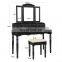 Size of dressing table wooden dressing table with mirror and stool