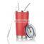 30 oz wholesale polishing black stainless steel double wall vacuum insulated tumbler with straw