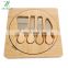 Eco-friendly Bamboo Square Cheese Serving Board with 4 Knives