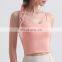 In Stock Sexy Straps Yoga Sports Bra With Removable Pads Gym Running Wear Crop Top Women Bodybuilding Clothes