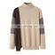 New Style Loose Women's 100% Cashmere Turtleneck Pullover Casual Fashion Winter Sweater with Color Blocking Pattern