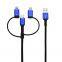 Fast Charger Adapter Cord 3-in-1 Multi USB Charging Cable Type-C Micro USB for Lightning Ports Compatible Cables