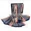 Factory price women's grey stripe cashmere feeling acrylic scarf with fringe