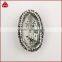 Assorted color CZ paved egg shape natural rutilated phantom quartz bead