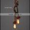 Retro DIY Art Hemp Rope Pendant Light Length 150cm Creative Dining Room LED Droplight E27 Lamp