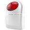 Low price out/in-door wireless with backup battery DIY len color siren flashing Light siren